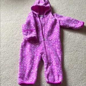 Columbia 6-12 month Cozy Pink Patterned Kids One Piece with hand folds